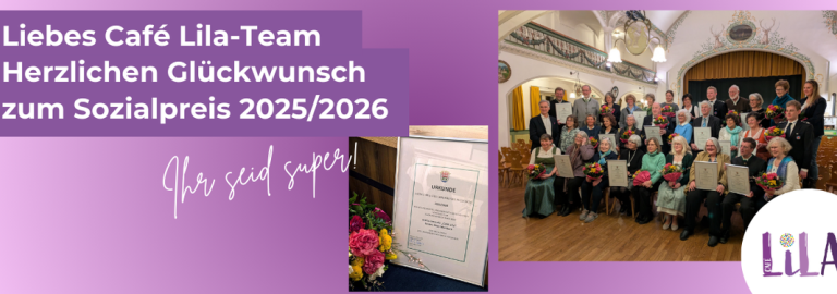 Das Café Lila hat den Sozialpreis gewonnen :)