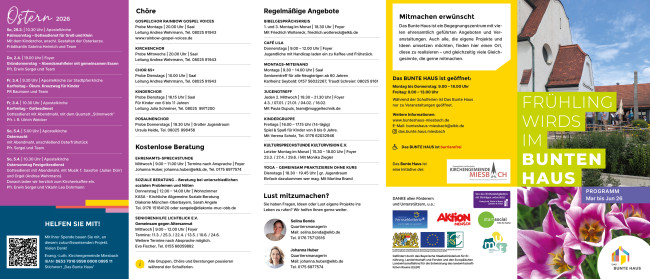 Buntes Haus Programm Maerz bis Juni